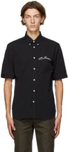 Alexander McQueen Black Embroidered Logo Shirt - Chemise de logo brodée en noir Alexander McQueen - Alexander McQueen 블랙 수 놓은 로고 셔츠