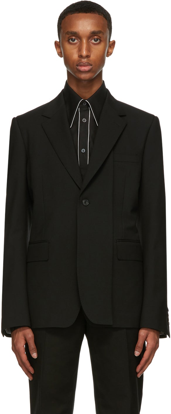 Alexander McQueen Black Extended Front Blazer - Alexander McQueen Black Extended Front Blazer - Alexander McQueen 블랙 확장 프론트 블레이저