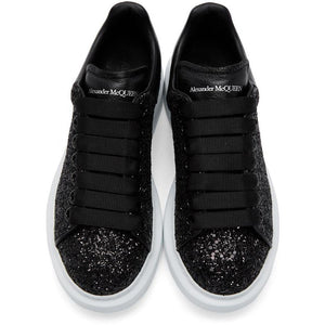 mcqueen black glitter sneakers