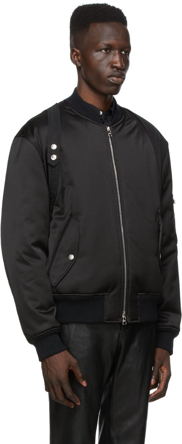 Alexander McQueen Black Harness Bomber Jacket – BlackSkinny