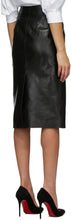 Alexander McQueen Black Leather Pencil Skirt