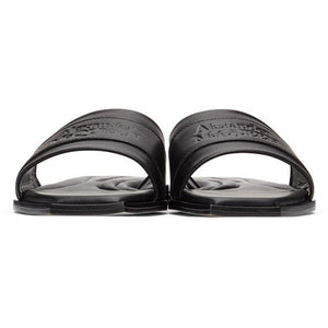 Alexander McQueen Black Leather Signature Slides