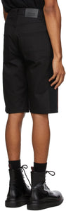 Alexander McQueen Black Organic Stretch Denim Logo Shorts