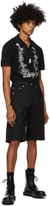 Alexander McQueen Black Organic Stretch Denim Logo Shorts