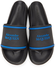 Alexander McQueen Black Oversized Signature Hybrid Slides