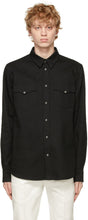 Alexander McQueen Black Selvedge Denim Tape Shirt - Chemise de bande de denim de selime alexander McQueen Black Selveen - Alexander McQueen 블랙 Selvedge 데님 테이프 셔츠