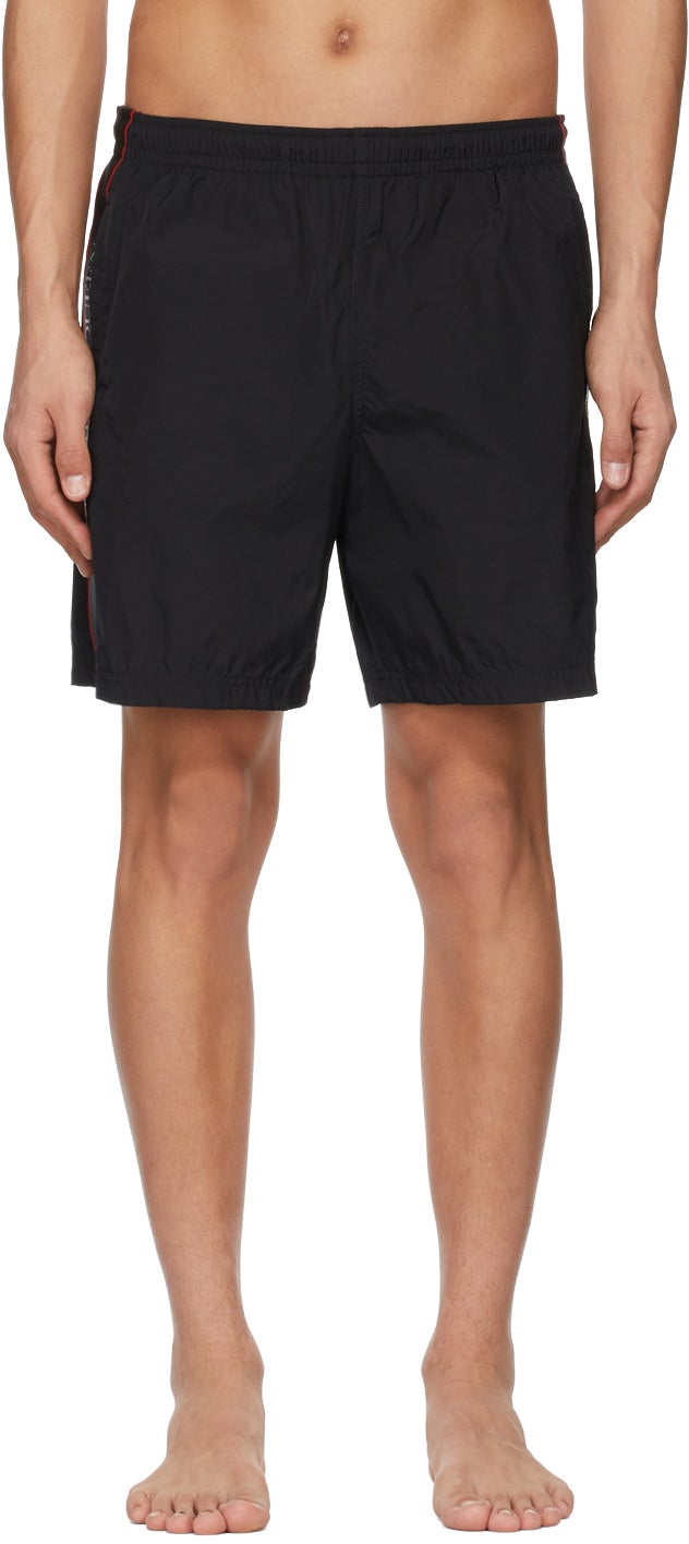 Alexander McQueen Black Selvedge Swim Shorts - Alexander McQueen Selvewge Black Swing Short - Alexander McQueen 블랙 Selvedge 수영 반바지