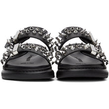 Alexander McQueen Black Studded Double Strap Sandals