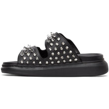 Alexander McQueen Black Studded Double Strap Sandals