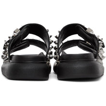 Alexander McQueen Black Studded Double Strap Sandals