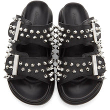 Alexander McQueen Black Studded Double Strap Sandals