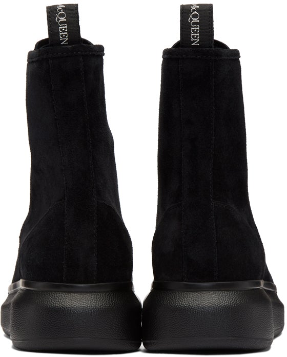 Alexander McQueen Black Suede Tread Slick High Boots – BlackSkinny