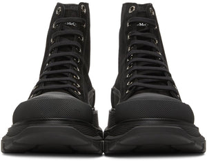 Alexander McQueen Black Suede Tread Slick High Boots