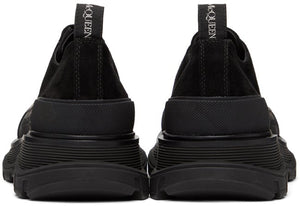 Alexander McQueen Black Suede Tread Slick Platform Low Sneakers