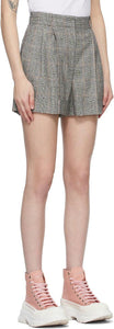 Alexander McQueen Black Wool Check Shorts