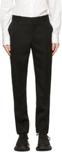 Alexander McQueen Black Wool Cigarette Trousers - Pantalon de cigarette en laine noire Alexander McQueen - Alexander McQueen 블랙 울 담배 바지