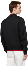 Alexander McQueen Black Wool Embroidered Logo Bomber Jacket