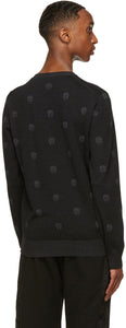 Alexander McQueen Black Wool Skull Sweater