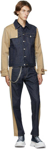 Alexander McQueen Blue Gabardine Panel Jeans