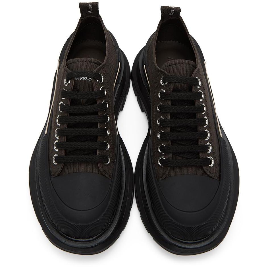 Alexander McQueen Brown Tread Slick Platform Sneakers - Alexander McQueen Brown Band Skinick Plate-forme Sneakers - 알렉산더 맥퀸 브라운 트레드 슬릭 플랫폼 스니커즈