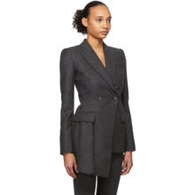 Alexander McQueen Grey Asymmetric Tailored Blazer