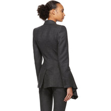 Alexander McQueen Grey Asymmetric Tailored Blazer