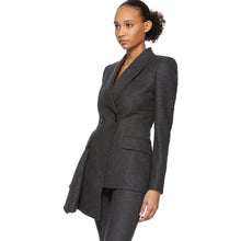 Alexander McQueen Grey Asymmetric Tailored Blazer