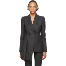 Alexander McQueen Grey Asymmetric Tailored Blazer