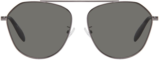 Alexander McQueen Gunmetal Aviator Sunglasses - Alexander McQueen Gunmetal Aviator Sunglasses - Alexander McQueen Gunmetal Aviator 선글라스