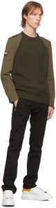 Alexander McQueen Khaki Hybrid Crewneck Sweatshirt