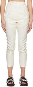 Alexander McQueen Off-White Wool Serge Trousers - Alexander McQueen Pantalon de serge en laine blanc cassé - Alexander McQueen Off-White Wool Serge Trousers.