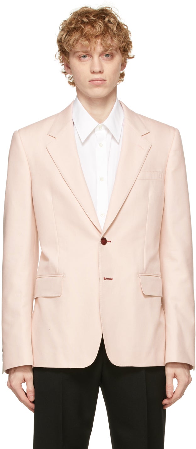 Alexander McQueen Pink Cotton Blazer - Alexander McQueen Rose Cotton Blazer - Alexander McQueen 핑크 코튼 블레이저