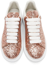 Alexander McQueen Pink Glitter Oversized Sneakers