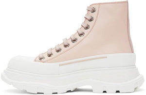Alexander McQueen Pink Leather Tread Slick High Sneakers
