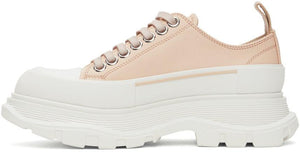 Alexander McQueen Pink Leather Tread Slick Low Sneakers