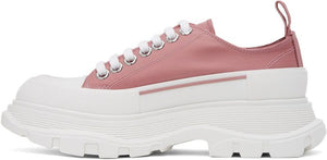 Alexander McQueen Pink Satin Tread Slick Sneakers