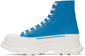 Alexander McQueen SSENSE Exclusive Blue Tread Slick Sneaker Boots