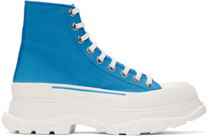 Alexander McQueen SSENSE Exclusive Blue Tread Slick Sneaker Boots - Alexander McQueen Ssense EXCLUSIVE SKING SLICK SNICK SNICK SNCKER Bottes - Alexander McQueen Ssense 독점적 인 파란색 트레드 Sneaker Boots.