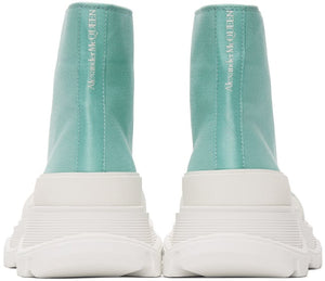 Alexander McQueen SSENSE Exclusive Green Tread Slick Sneaker Boots