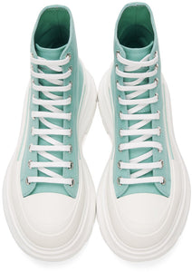 Alexander McQueen SSENSE Exclusive Green Tread Slick Sneaker Boots