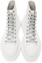 Alexander McQueen SSENSE Exclusive White Canvas Tread Slick Boots