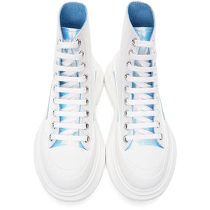 Alexander McQueen Silver Holographic Tread Slick Platform High Sneakers