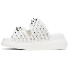 Alexander McQueen White Studded Double Strap Sandals
