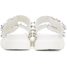 Alexander McQueen White Studded Double Strap Sandals