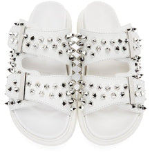 Alexander McQueen White Studded Double Strap Sandals