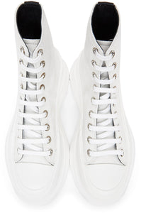 Alexander McQueen White Suede Tread Slick Sneakers