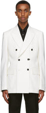 Alexander McQueen White Wool Double-Breasted Blazer - Alexander McQueen Blazer à double boutonnage en laine blanche - Alexander McQueen 화이트 양모 더블 브레스트 블레이저