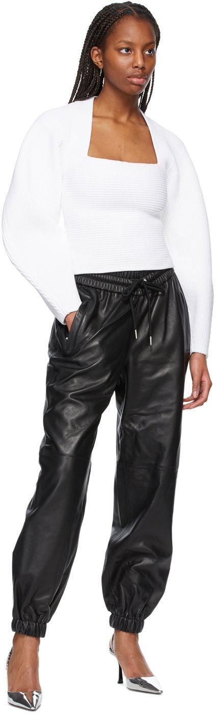 Alexander Wang midrise straightleg Leather Trousers  Farfetch