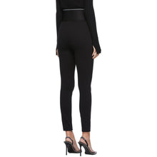 Alexander Wang Black Exposed Zipper Elastic Logo Leggings
