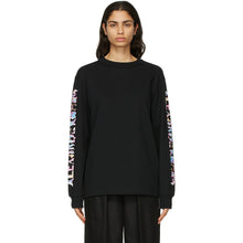 Alexander Wang Black Logo Calligraphy Long Sleeve T-Shirt - T-shirt à manches longues de calligraphie Logo Alexander Wang Black Logo - 알렉산더 왕 블랙 로고 서예 긴 소매 티셔츠